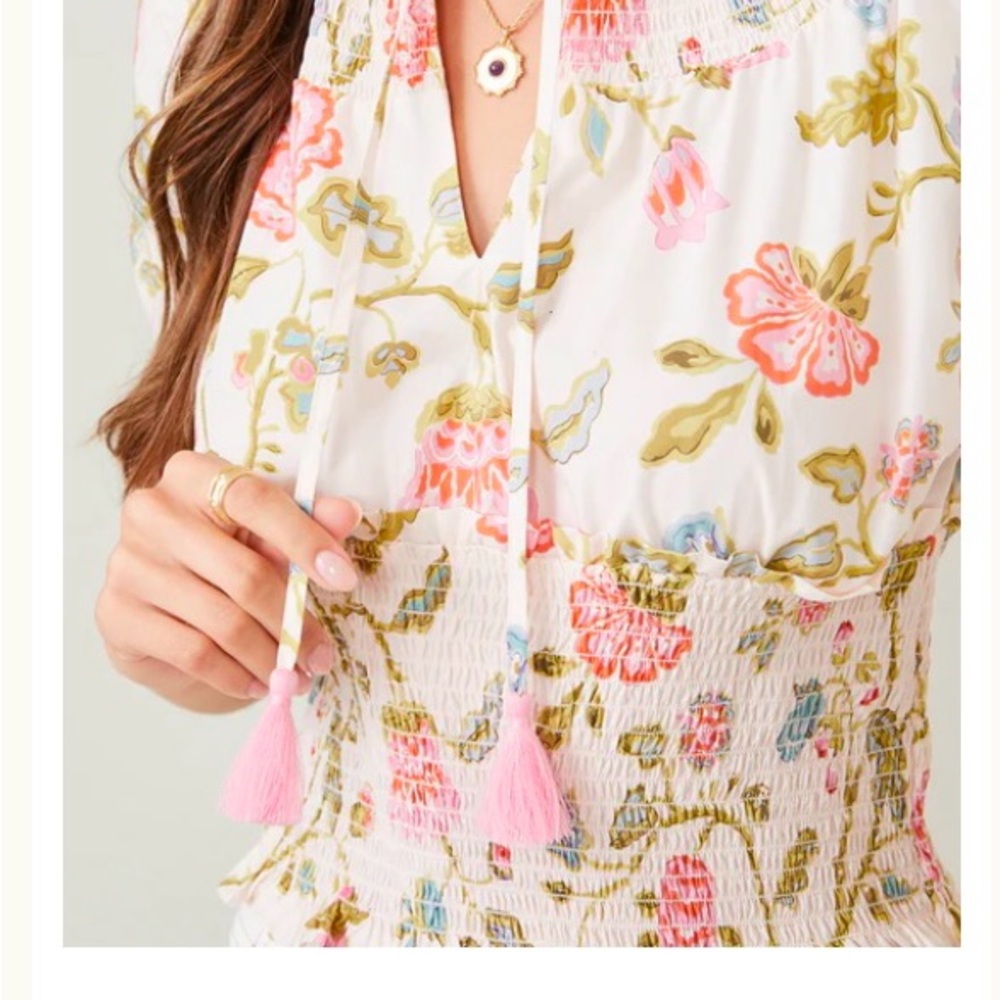 Spartina 449 Floral Smocked Top